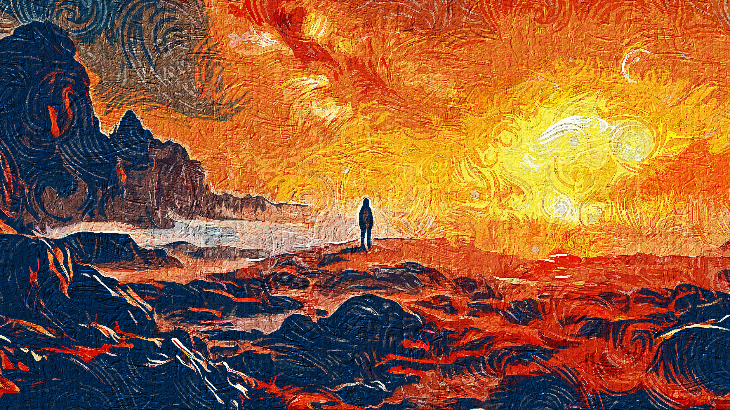 Contemplative landscape at the threshold of worlds