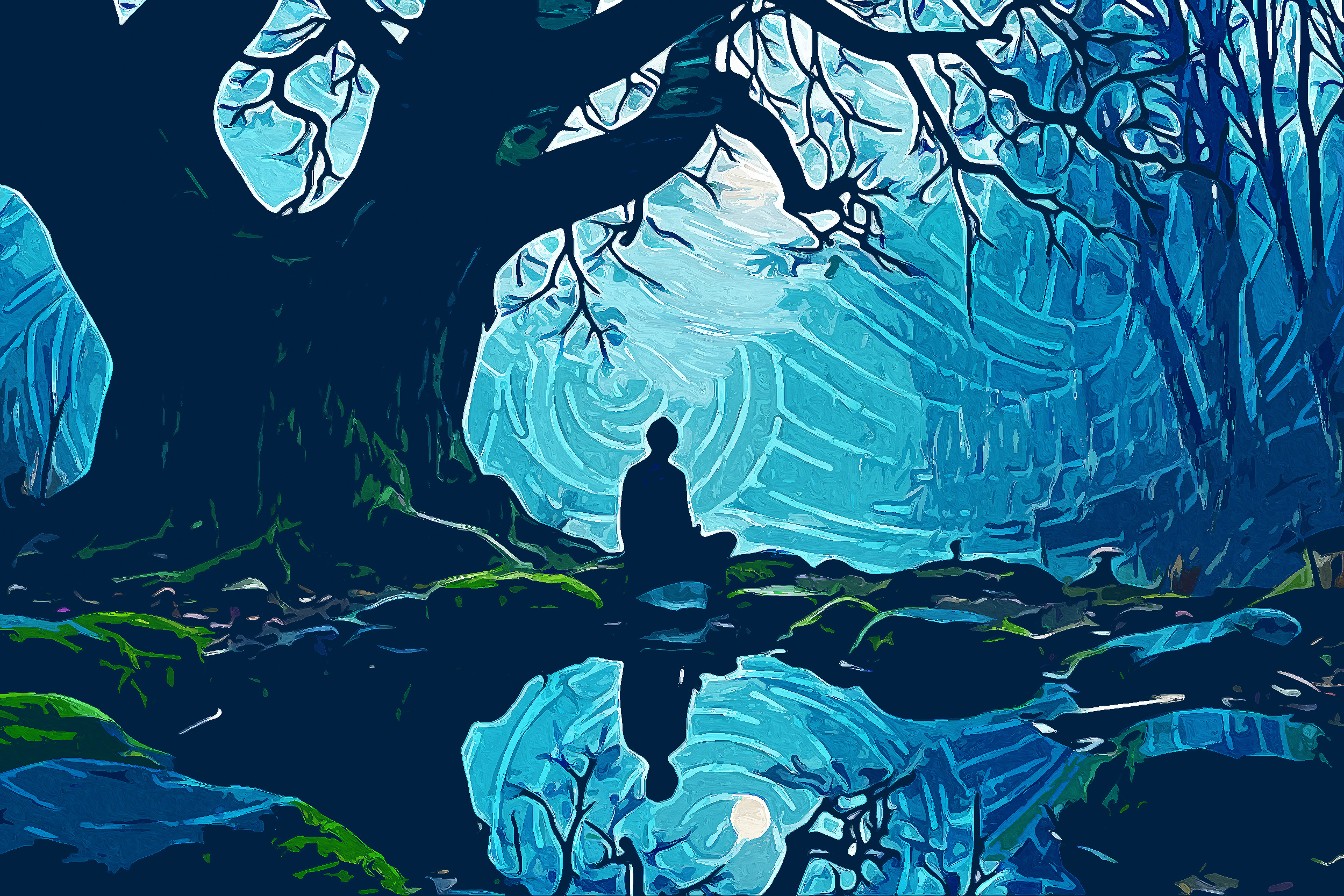 Contemplative meditation beneath the trees